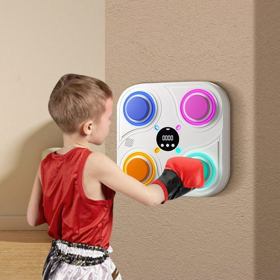 Wall Mounted Boxing Interactive Exercise Punching Pad for Home Workouts | Kids Boxing Reaction Training | Punching Bag with Smart Music Function