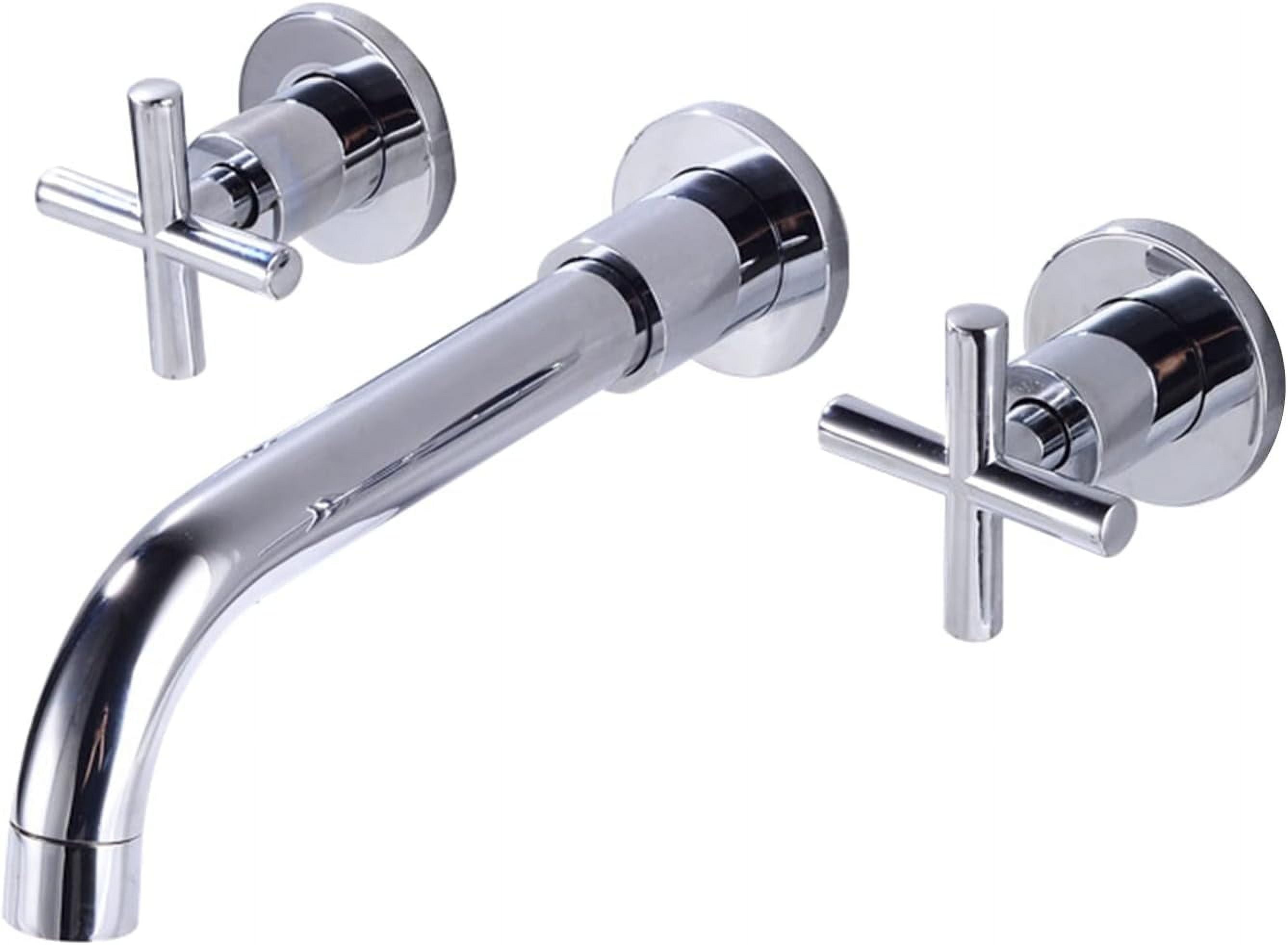 Wall Mounted Brass Basin Mixer Taps Cross Handle Bathroom Sink Faucet