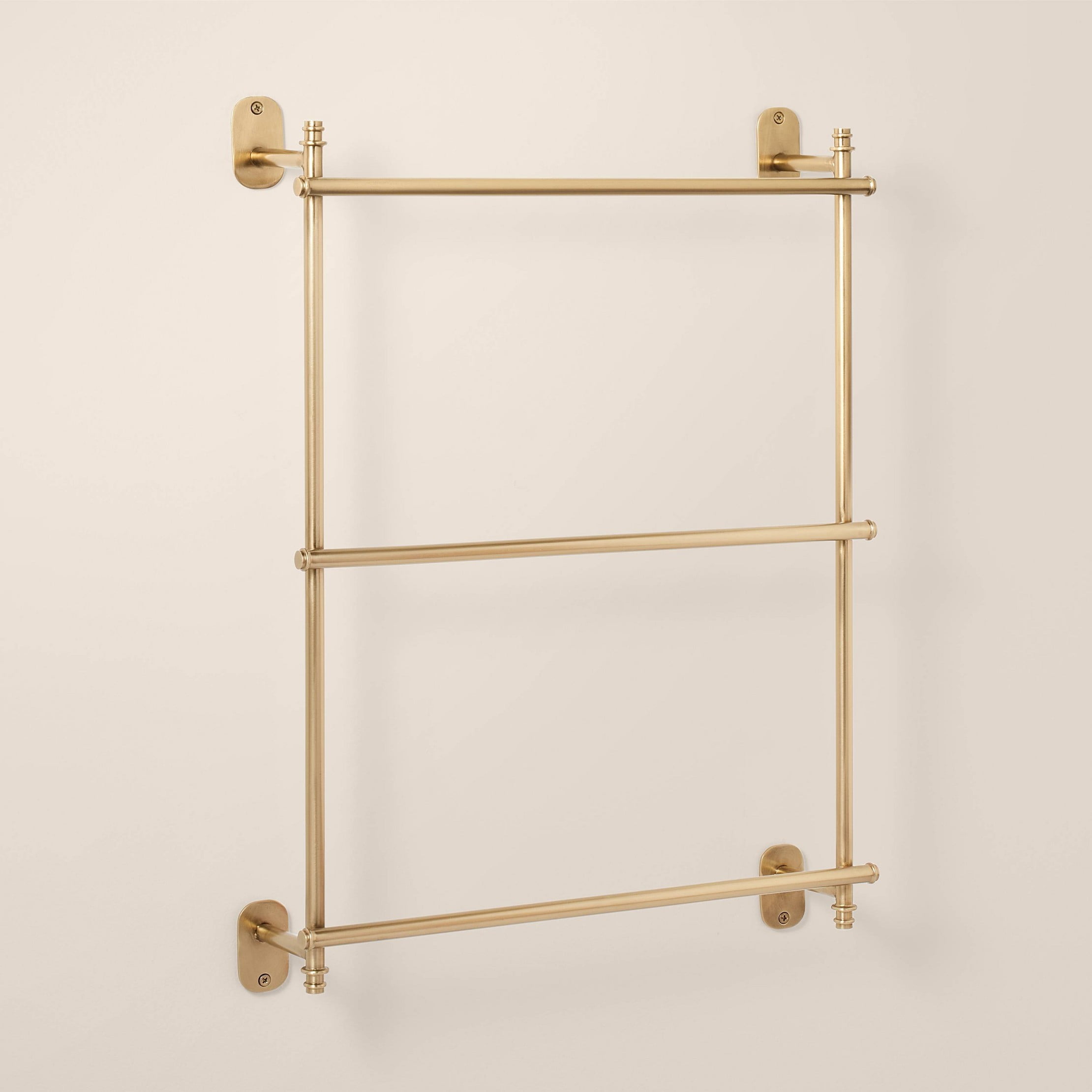 Wall-Mounted Brass Ladder Towel Rack with Lacquered Finish