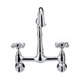 thumbnail image 1 of Wall Mounted Bridge Kitchen Faucet - Metal Cross Handles, 1 of 1