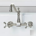 thumbnail image 1 of Wall Mounted Bridge Kitchen Faucet with Cross Handles, 1 of 1