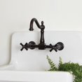 thumbnail image 1 of Wall Mounted Bridge Utility Faucet - Metal Deco Cross Handles, 1 of 1
