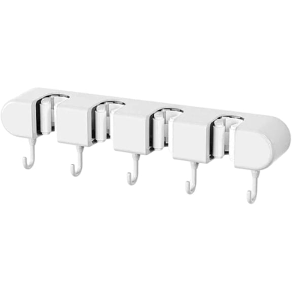 Wall Mounted Broom Mop Grippers, Vacuum Suction Cup Mop Holder, Stainless Steel & ABS Organizer for Kitchen, Bathroom, Garage, Laundry Room