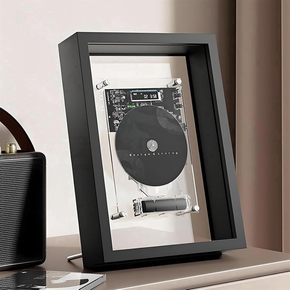 Wall Mounted CD Player, Music Frame CD Player, W/Remote Control, 5.0 Bluetooth/3.5mm AUX Output, Without Speakers, Home/Corridor/Office/Wall Decor,Black