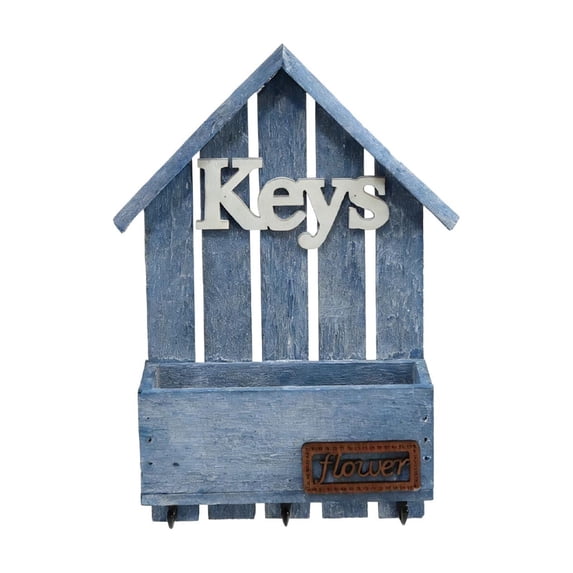 Wall Mounted Cabin Key Holder, Entryway Hooks Organizer with Decorative Design, Space Saving Multi Functional Home Storage Solution for Keys and Small Essentials