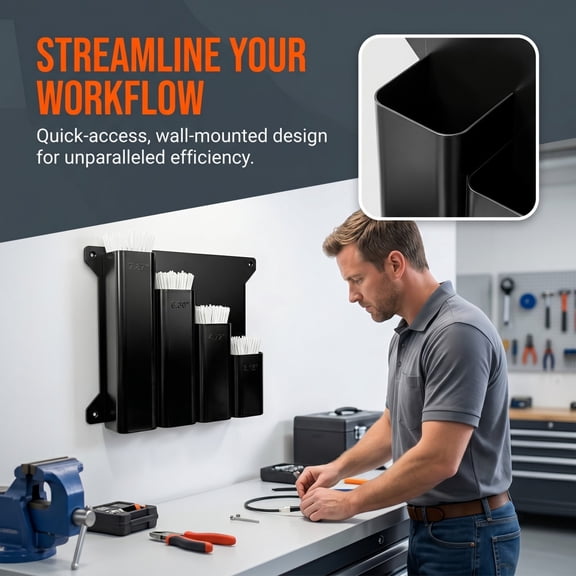 Wall Mounted Cable Tie Holder 4 Slot Zip Tie Organizer Cable Ties Multi Functional Cable Tie Storage Rack Wall Mount Or Desk Stand For Garage Workshop Home Workbench