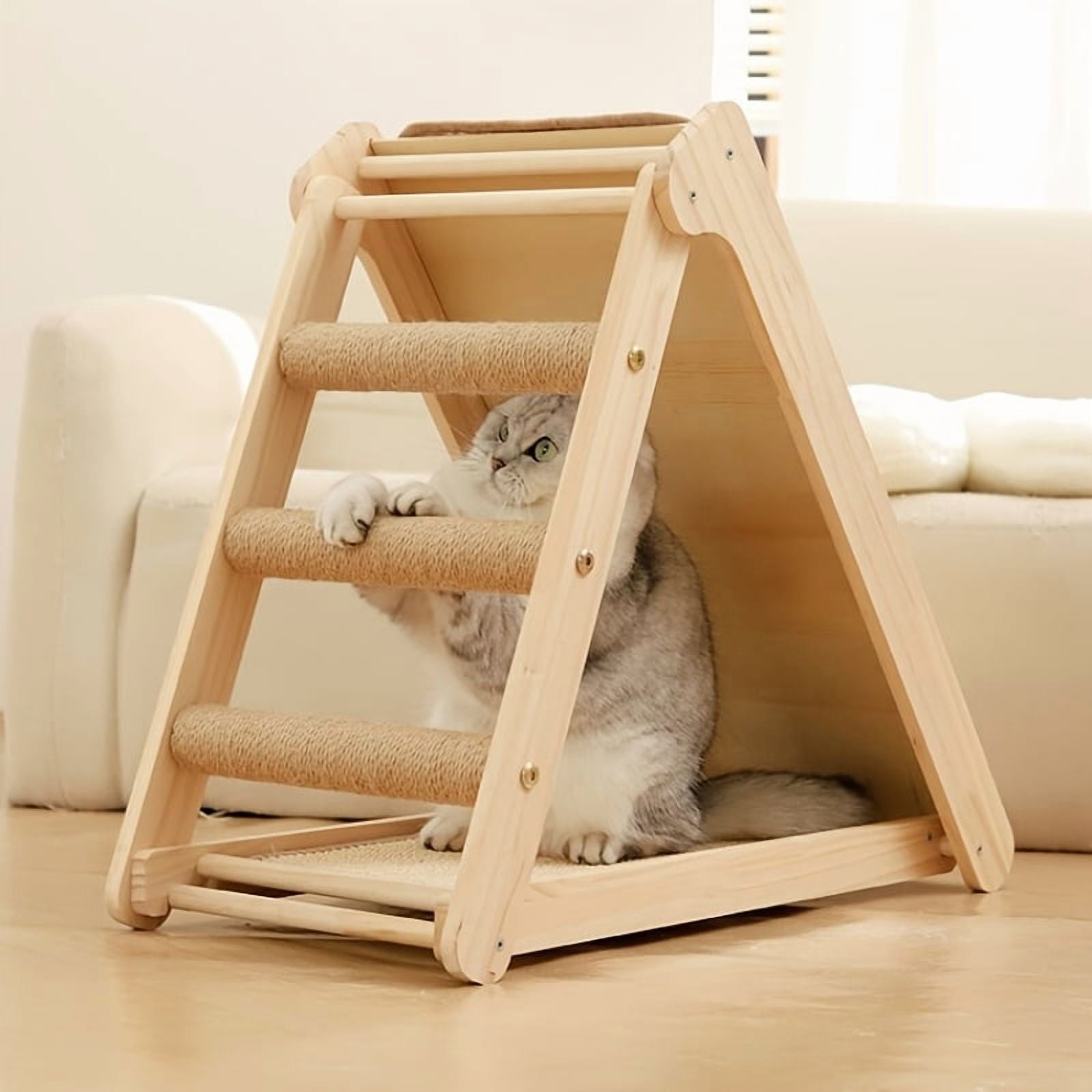 Wall-Mounted Cat Climbing Rack - 4 Steps & 13x13
