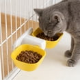 thumbnail image 1 of Wall Mounted Cat Food Bowl, Adjustable Elevated Cat Bowls, Hanging Cat Food Bowls, Wall Mounted Double Bowl Cat Water Bowl Anti Spill Vomiting for Kittens Cats, 1 of 6