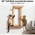 thumbnail image 1 of Wall Mounted Cat Scratcher, 28.3" Cat Wall Scratcher with Dual Sisal Scratching Posts and Large Carpeted Perch, Corner Climbing Pole for Indoor Cats, 1 of 3