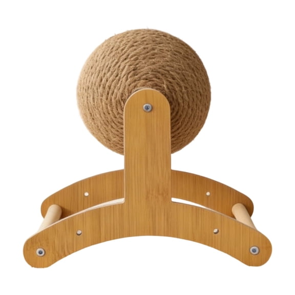 Wall Mounted Cat Scratching Post, Sisal Rope Scratch Board for Indoor Cats, Curved Design Saves Space, Durable Wood Base for Clawing & Stretching, Natural Fiber