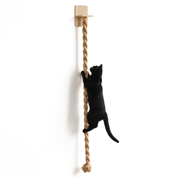 Wall-Mounted Cat Tree Furniture Cat Climbing Rope Suitable for Wall Installation Made From Natural Jute Material Suitable for Indoor and Outdoor Use (Height: 59.06 Inches)
