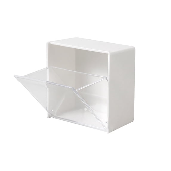 Wall Mounted Clear Acrylic Clamshell Storage Box Self Adhesive Dust Proof Small Organizer for Home Office Desktop