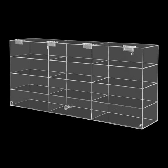 Wall Mounted Clear Acrylic Toy Car Display Case Display Box - Toy Display Case, 29.53x4.33x11.81in,12 Compartments