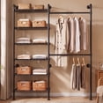 Wall Tech Modular Storage Wall Mounted Closet System, 2-Column Heavy Duty Industrial Pipe ...