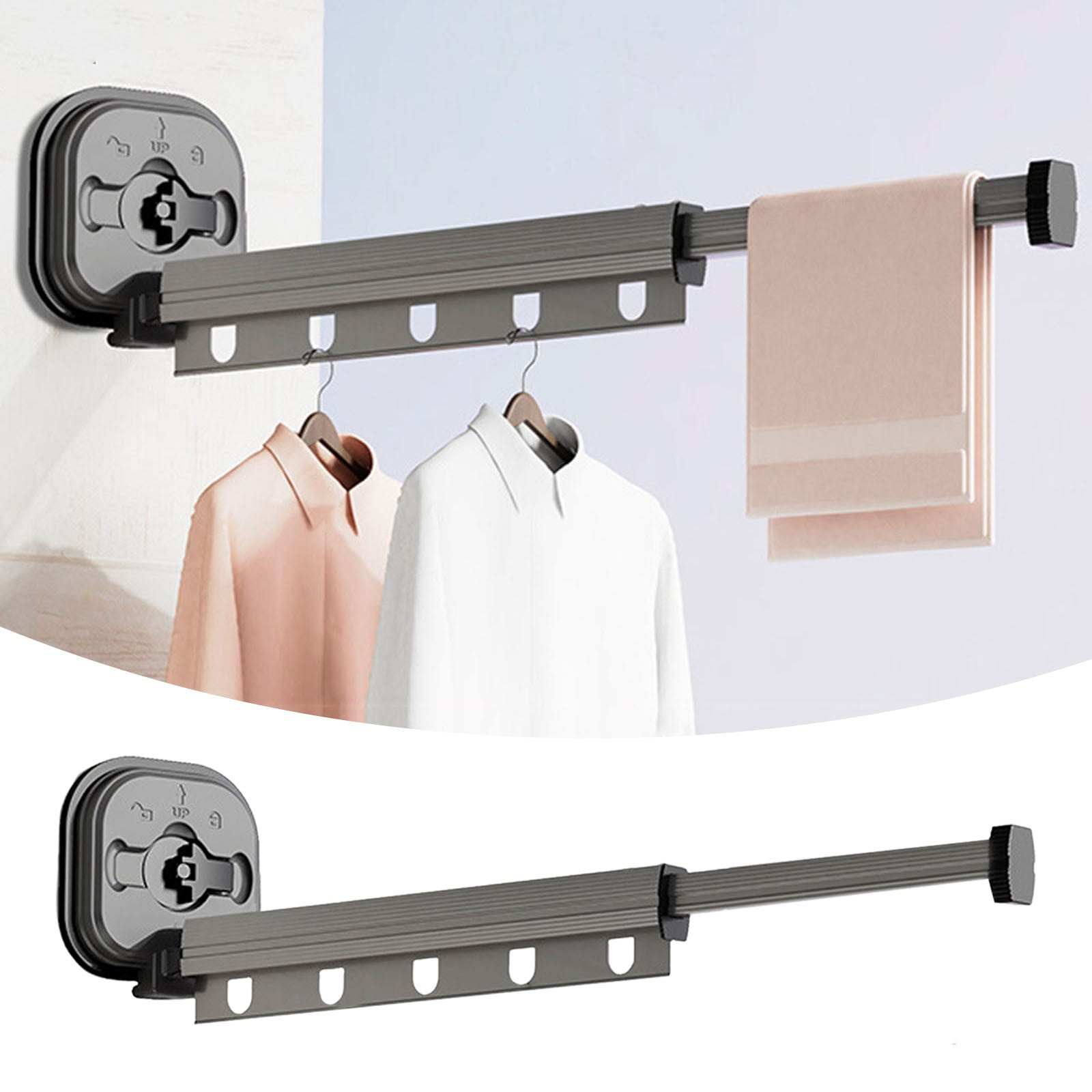 Wall Mounted Clothes Drying Rack Collapsible, Foldable Space Saving