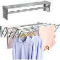 thumbnail image 1 of Wall Mounted Clothes Drying Rack, Foldable Wall Mount Laundry Drying Rack Folding Indoor, Drying Rack Clothing Collapsible, Retractable Towel Drying Rack, Space Saver with 7 Drying Rods, 1 of 6