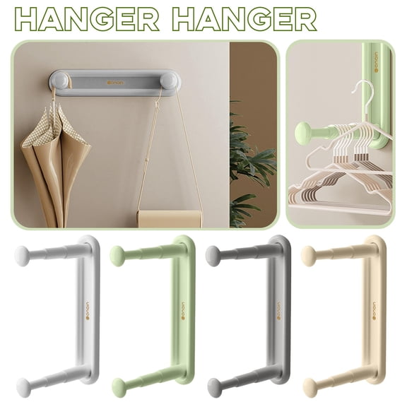 Wall Mounted Clothes Drying Rack Retractable Laundry Hanger Storage for Small Spaces Punch-free Hanger Organizer for Laundry Room Decor Gifts Home Organization , 1Pcs Beige
