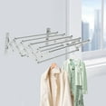 thumbnail image 1 of Wall Mounted Clothes Drying Rack Stainless Steel Retractable Laundry Drying Rack Silver for Bedrooms, 1 of 20
