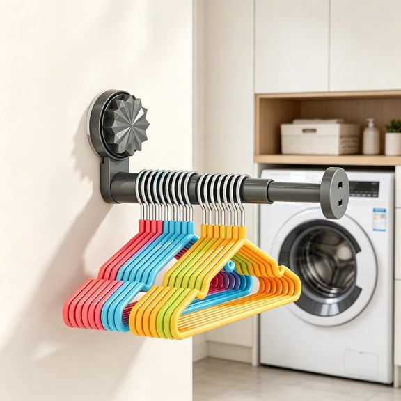 Wall Mounted Clothes Drying Rack with Suction Cup, Laundry Hanger Dryer Rack, Retractable Collapsible Drying Racks for Laundry,Balcony, Mudroom, Bedroom
