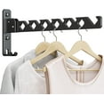 thumbnail image 1 of Wall Mounted Clothes Drying Rack, Wall Clothes Hanger Foldable, Laundry Hanger Hook for Bathroom, Wall Clothes Rack Indoor, Perfect for Small Spaces, Matte Black, 1 of 3