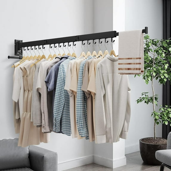 Wall Mounted Clothes Hanger, Collapsible Drying , Aluminum Dryer with 3 Fold Design