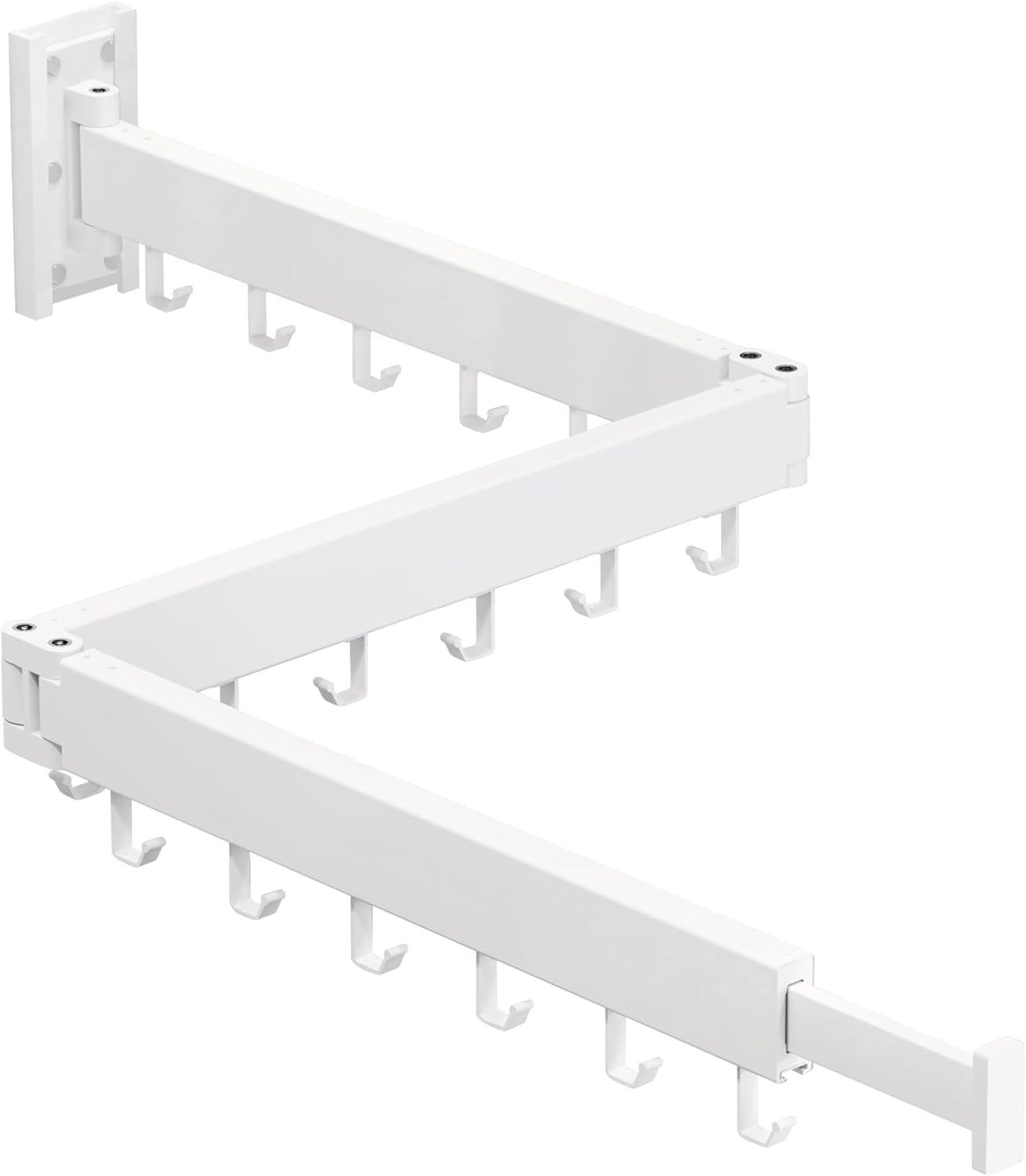 White Wall Mounted Tri-Fold Clothes Drying Rack