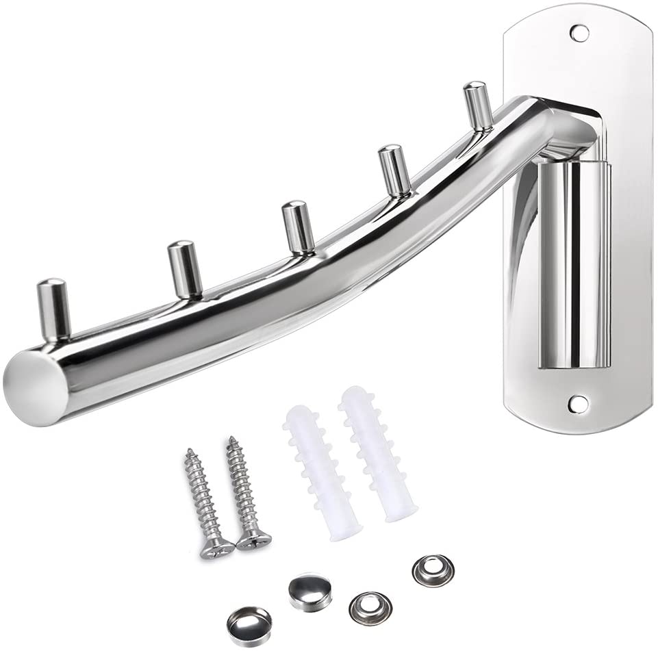 Bath Robe Hanger Rack Wall Mounted Clothes Hanger Rack, Stainless Steel Garment Hooks with ...
