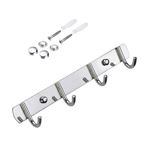 Wall Mounted Clothes Hook Rails Stainless Steel Hook Rails Sturdy Organizers for Secure Hanging in Various Rooms