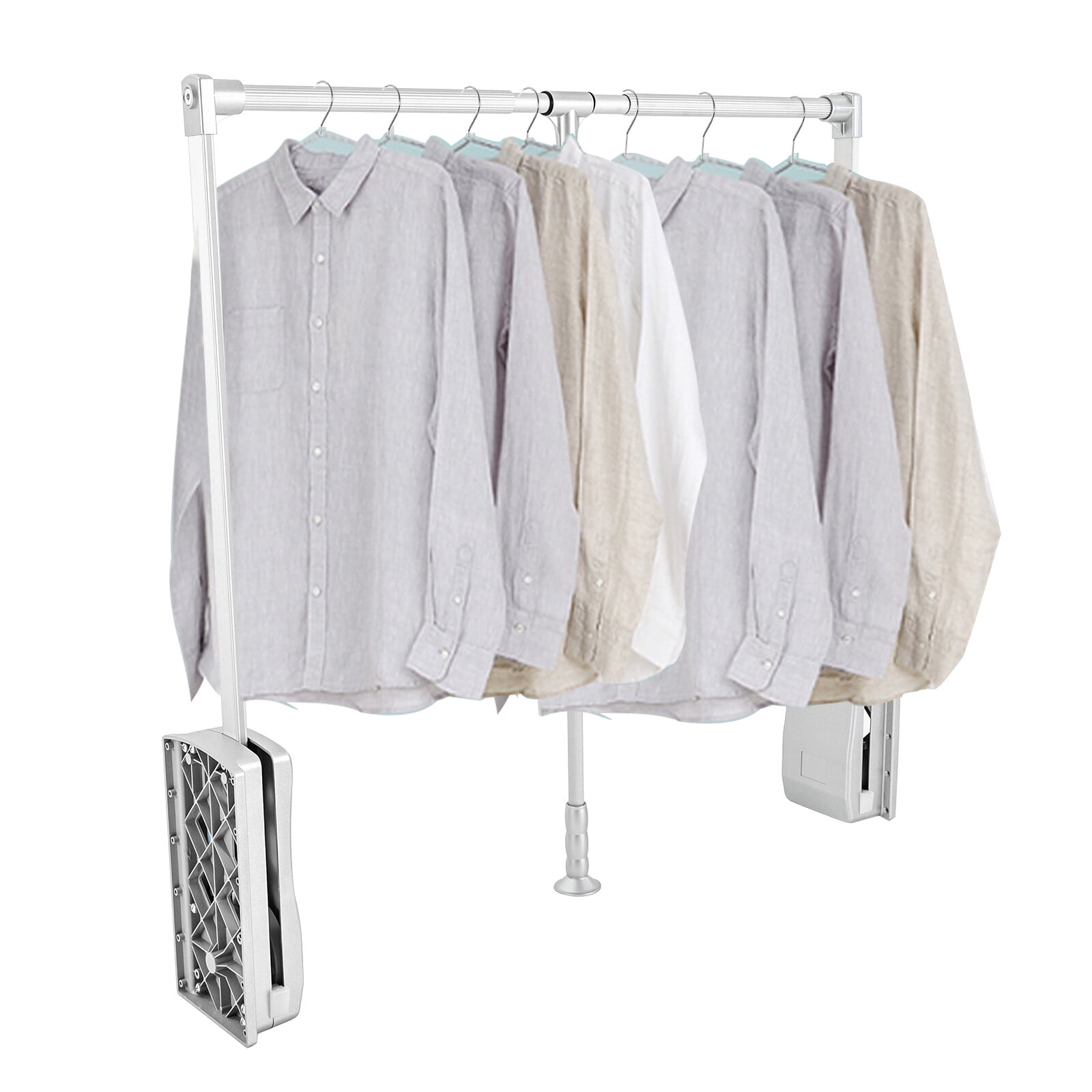 Wall Mounted Clothes Rack Adjustable Closet Rod 35-47.2 Inch Down ...