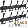 thumbnail image 1 of Aovky Wall Mounted Coat Rack, 2 Pack 16 Inch Heavy Duty Stainless Steel Wall Hook Rack with 5 Triple Hooks, 1 of 7