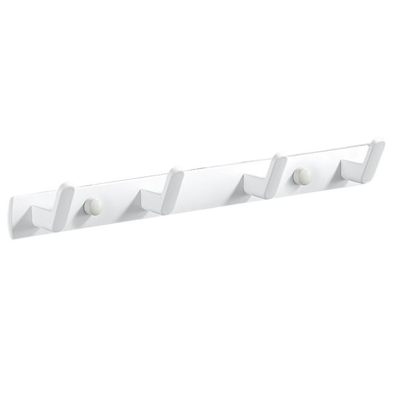 Wall-Mounted Coat Rack-4/5 Hook Space Aluminum Wall Coat Hooks with Screws, Metal Towel Rack for Hanging Clothes Bags, Matte Black/White Robe Hook for Kitchen Entryway Bathroom