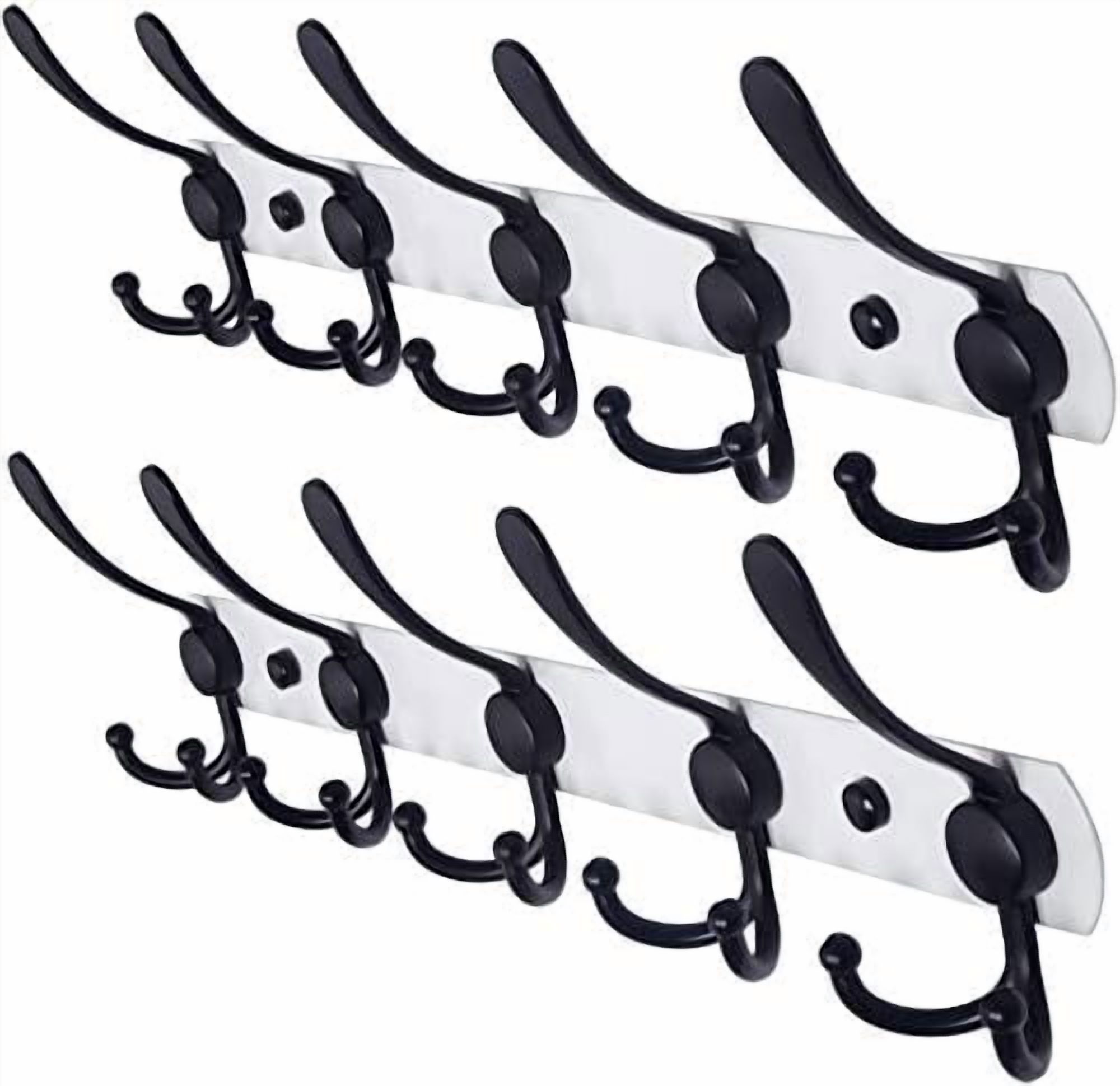 Steel Robe Wall Mounted Coat Rack - 5 Tri Hooks, Heavy Duty, Stainless Steel ...