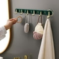 thumbnail image 1 of Wall Mounted Coat Rack with 6 Hooks, Heavy Duty Adhesive Towel Hooks for Hanging Clothes and Organizing, Space Saving Utility Hooks for Bathroom, Kitchen and Dorm, 1 of 9