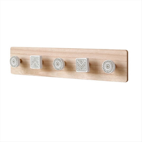 Wall Mounted Coat Rack,Entryway Hanging Rack,Wood Rack with 5 Hooks Rail for Coat, Scarf, Bag, Towel