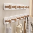 thumbnail image 1 of Wall Mounted Coat Rack, Entryway Hanging Rack, Metal Wood Coat Rail with 6 Rustic Hooks for Scarf, Bag, Towel, Key, Cup, Hat, 1 of 3