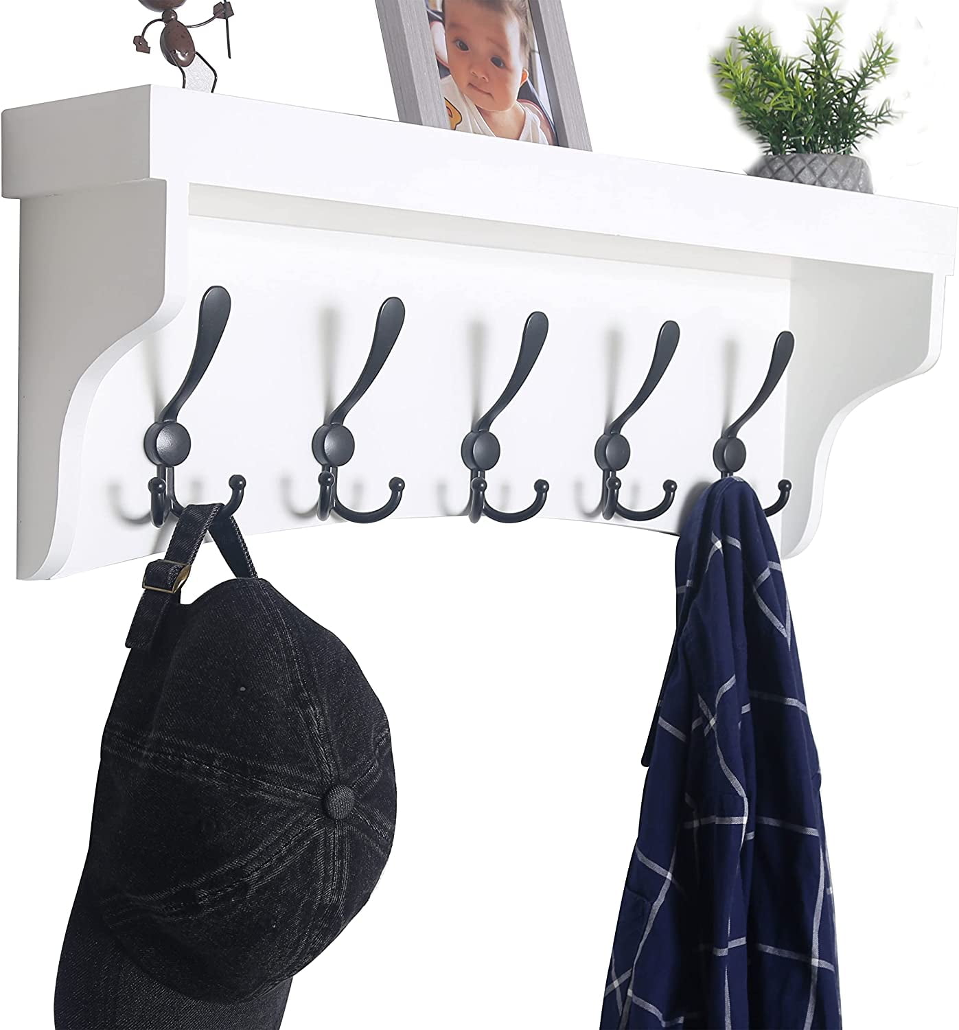 Wall Mounted Coat Rack with Shelf,24