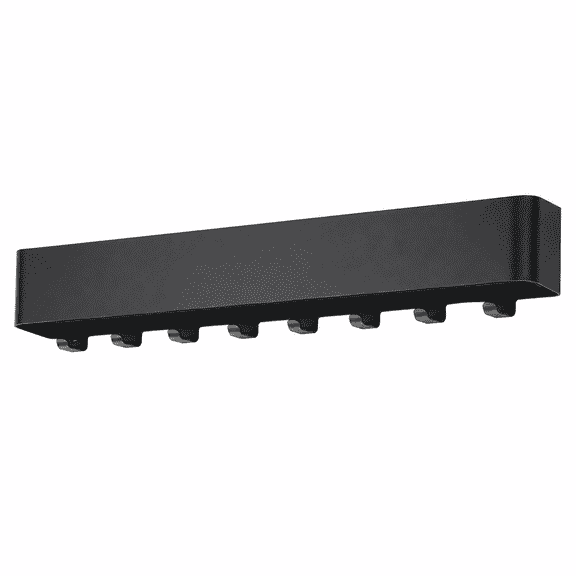 Wall Mounted Coat Rack with Shelf, 31.5 Inch Stainless Steel Entryway Coat Hooks with 8 Hidden Hooks, Modern Wall Hanger Organizer for Coats, Hats, Bags, Keys, Black