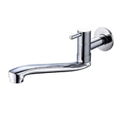 Wall Mounted Cold Water Faucet, Brass Tap for Kitchen Garden Outdoor Laundry Sink Chromed