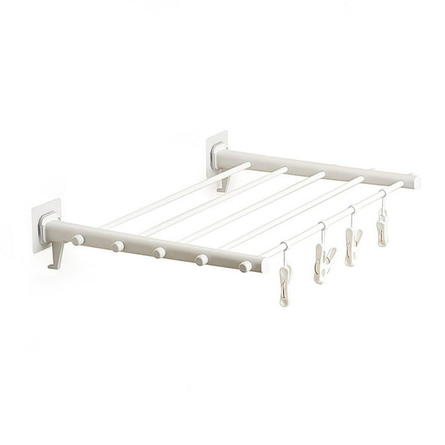 Wall Mounted Collapsible Laundry Clothes Drying Rack Hidden Simple