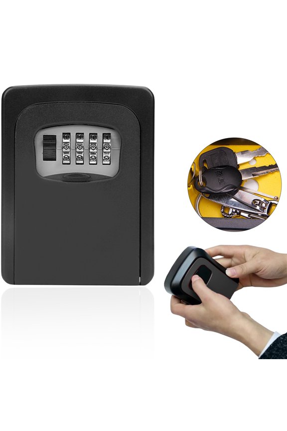 Wall Mounted Combination Key Box for Home Garage Key Storage Organizer Home Security