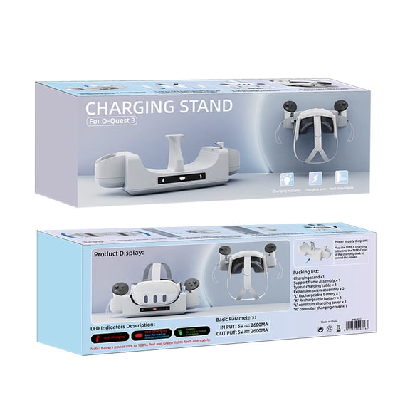 Wall-Mounted Contact Charging Station for Meta Quest 3 - 2-in-1 VR Headset Storage Stand + Dual Controller Charger, Fast Charging, Anti-Scratch Design | Meta Quest 3 Accessories