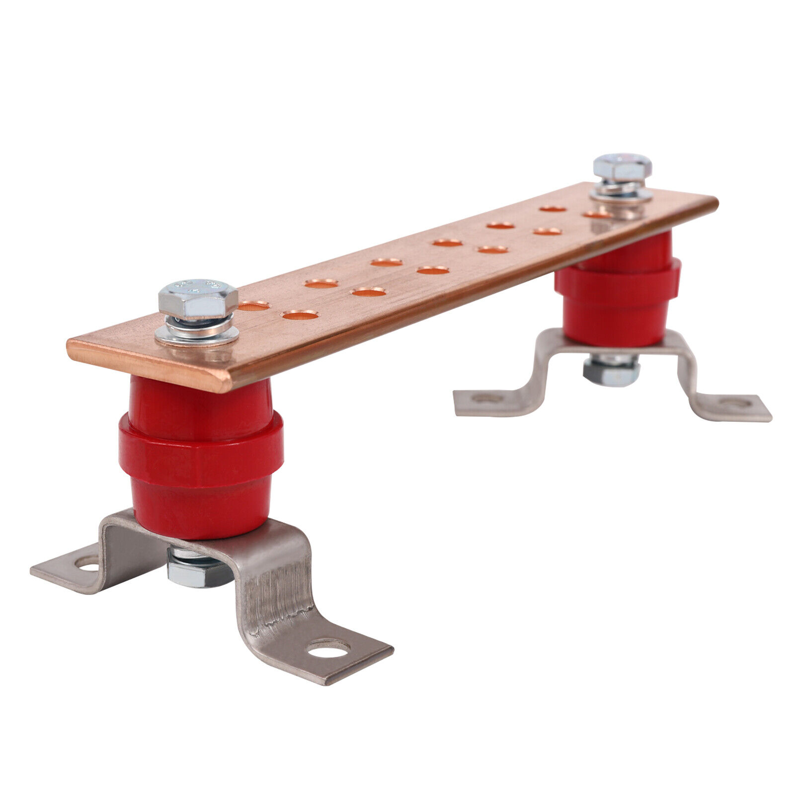 Wall Mounted Copper Ground Bar Kit with 12 Terminal Positions Gold