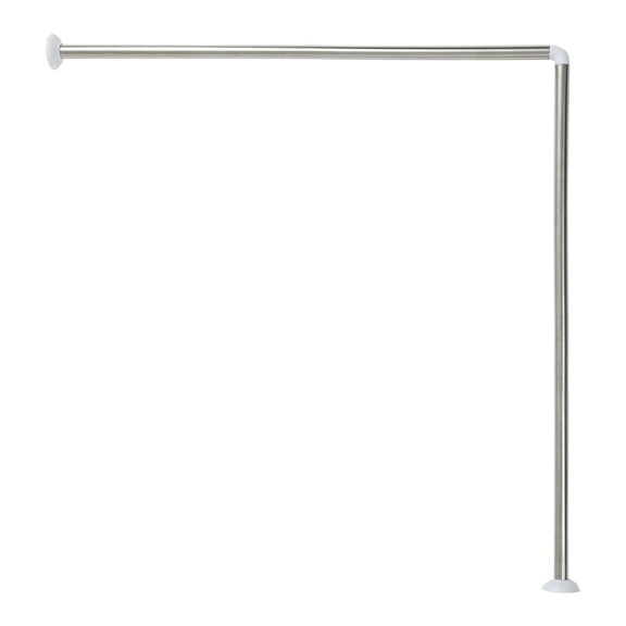 Wall Mounted Corner Shower Curtain Rod 35.4 - 35.4 Inches Stainless Steel