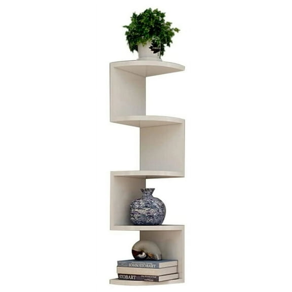 Wall Mounted Corner Storage Rack Classic Wall Rack 5 Layers Semicircular Partitions for Bookshelf Storage Decoration B