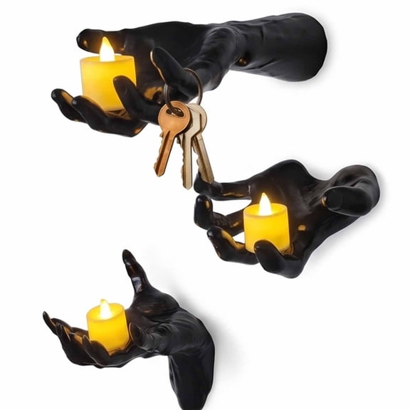 Wall Mounted Creepy Hand Decoration, Gothic Halloween Skeleton Hand Decor For Indoor Spooky Wall Art (3Pcs)