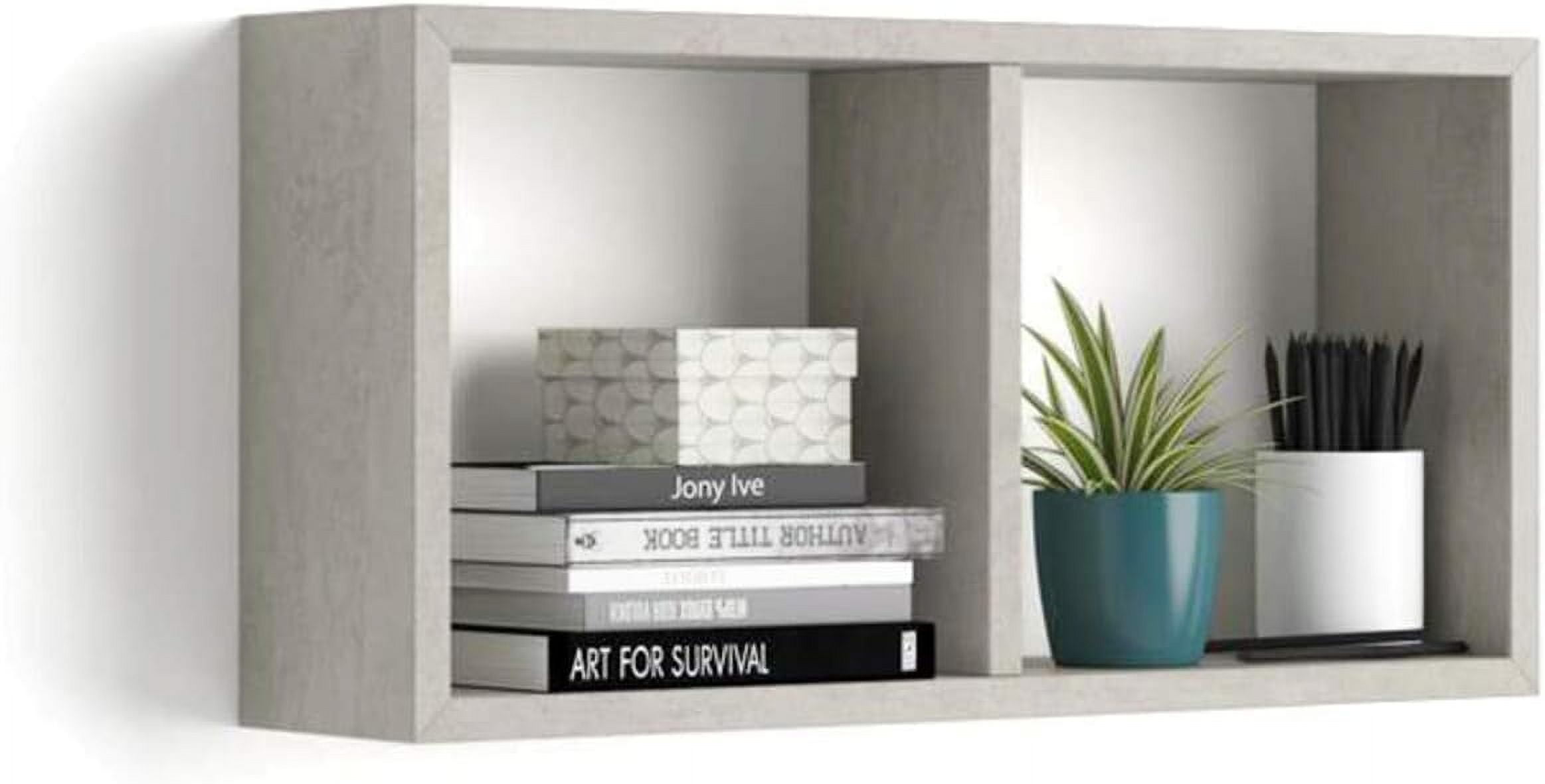 WallMounted Cube Shelf First Concrete Grey Made In Italy