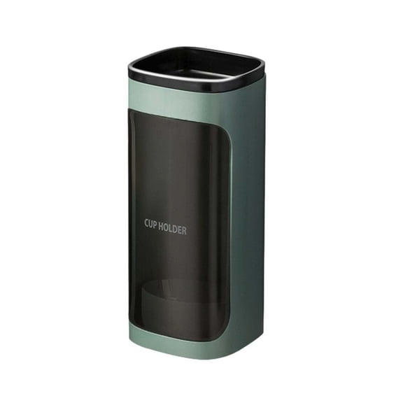 Wall-Mounted Cup Dispenser with Adhesive Board - Universal Paper Cup Holder for 5-7.5oz Cups, Holds 40 Disposable Cups, ABS Plastic for Home, Office, Gym in Green or White