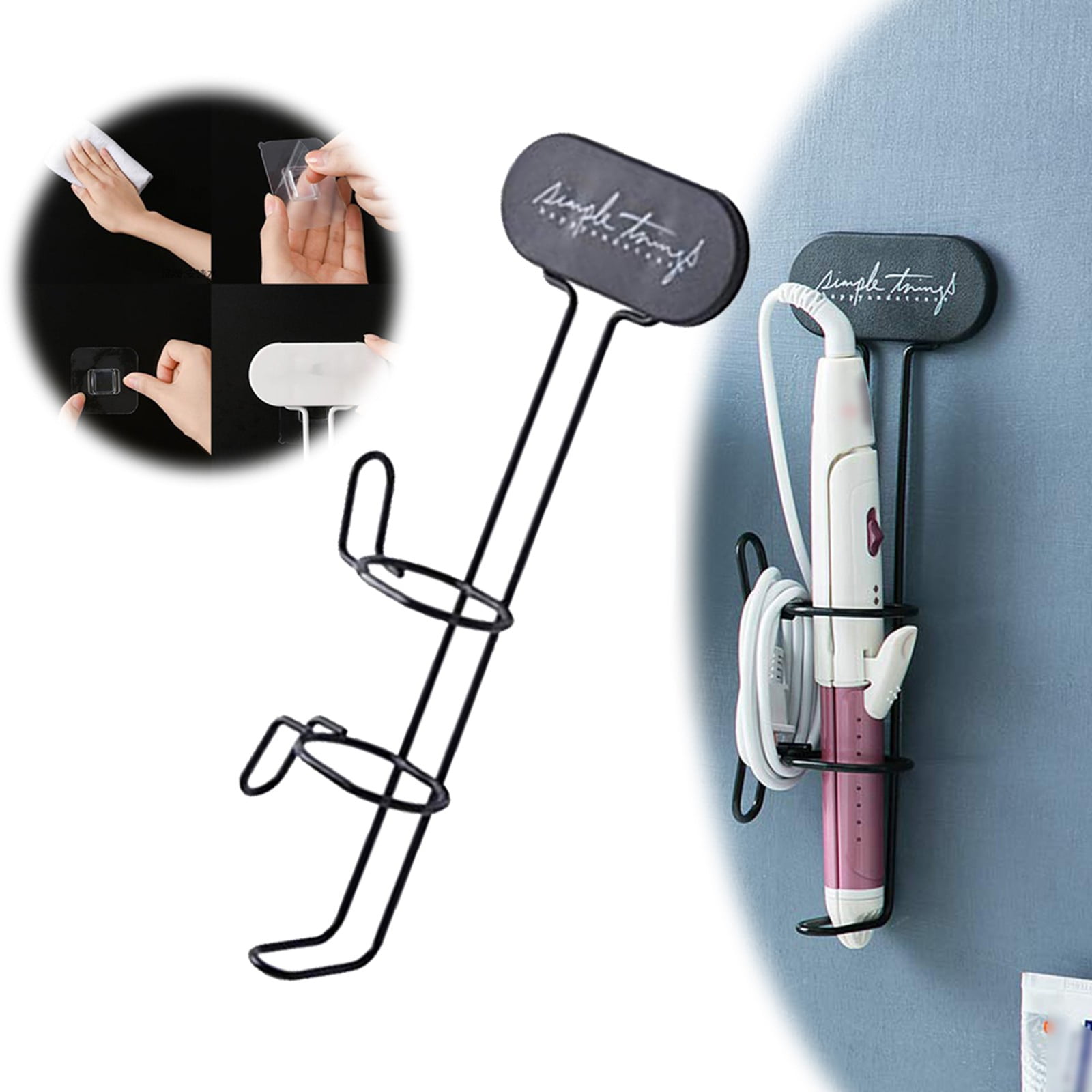 Wall Mounted Curling Iron and Hot Tool Organizer Hair Dryer, Curler