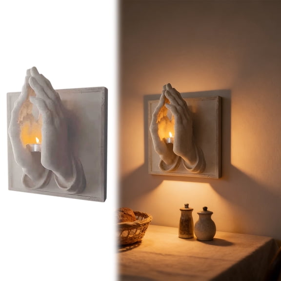 Wall Mounted Decorative 3D Sculpture Candle Sconce With Backing Plate For Home