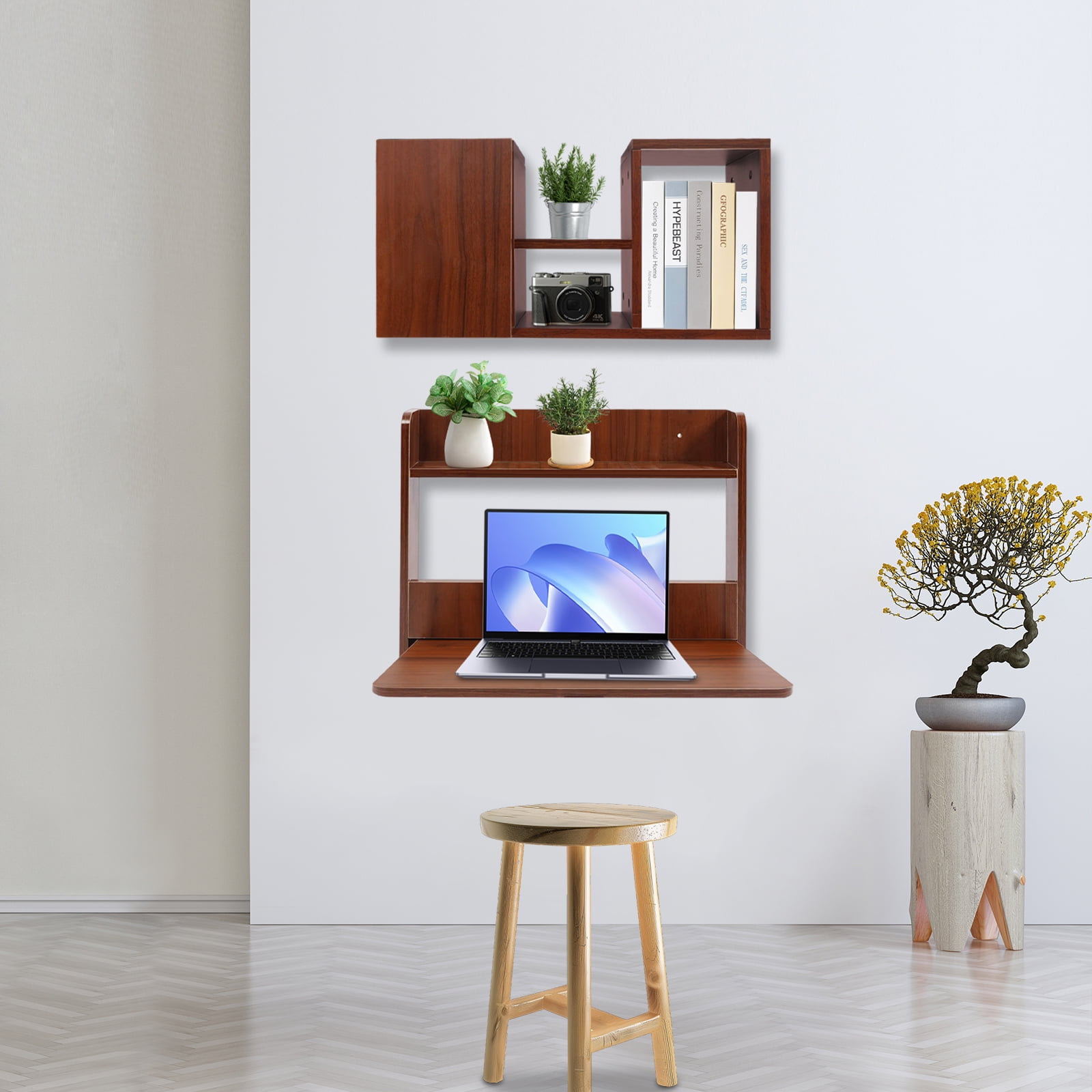 Wall Mounted Desk Fold Down Laptop Desk Folding Space Saving Table ...